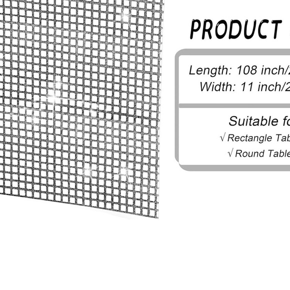 Silver Sequin Table Runner - Picture 5 of 5